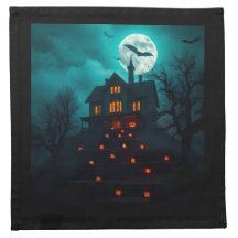 Gruseliger Spukhaus Halloween Serviette