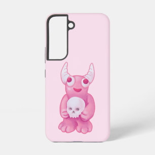 Gruseliger süßer Dämon Rosa Totenkopf Pastell Goth Samsung Galaxy Hülle