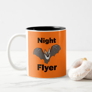 Gruseliger süßer Fledermaus-Nachtflieger  Zweifarbige Tasse