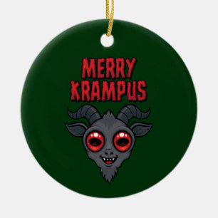 Gruseliger Süßer Fröhlicher Krampus Keramik Ornament
