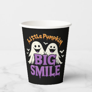 🎃👻 Gruseliger Süßer Geist & Fledermaus Halloween Pappbecher