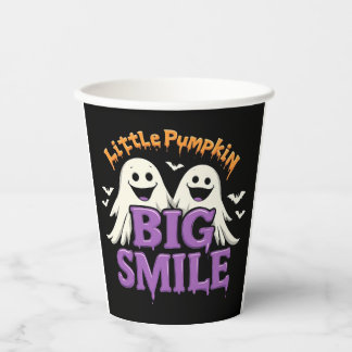 🎃👻 Gruseliger Süßer Geist & Fledermaus Halloween Pappbecher