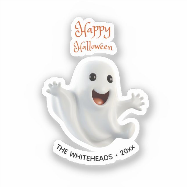 Gruseliger Süßer Geist Halloween Aufkleber (Vorderseite)