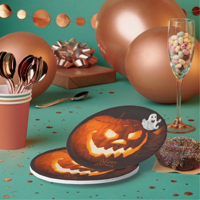 Gruseliger Süßer Geist Halloween Pappteller (Multi)
