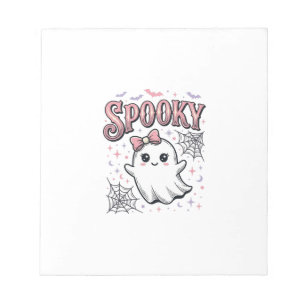 Gruseliger süßer Geist Vintage Halloween-Shirt-Des Notizblock