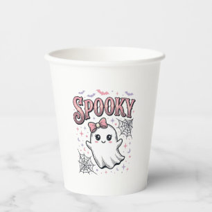 Gruseliger süßer Geist Vintage-Halloween-Shirt-Des Pappbecher