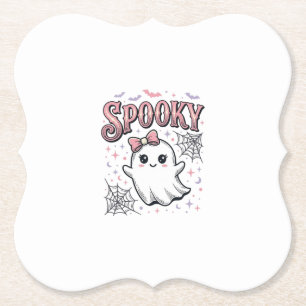 Gruseliger süßer Geist Vintage Halloween-Shirt-Des Untersetzer