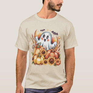 Gruseliger Süßer Geisterhafter Ernte-Halloween-Her T-Shirt