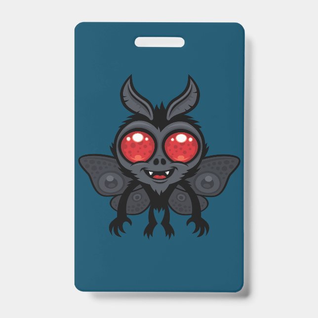Gruseliger süßer Kryptid Mothman-Monster Ausweis (Vorderseite)