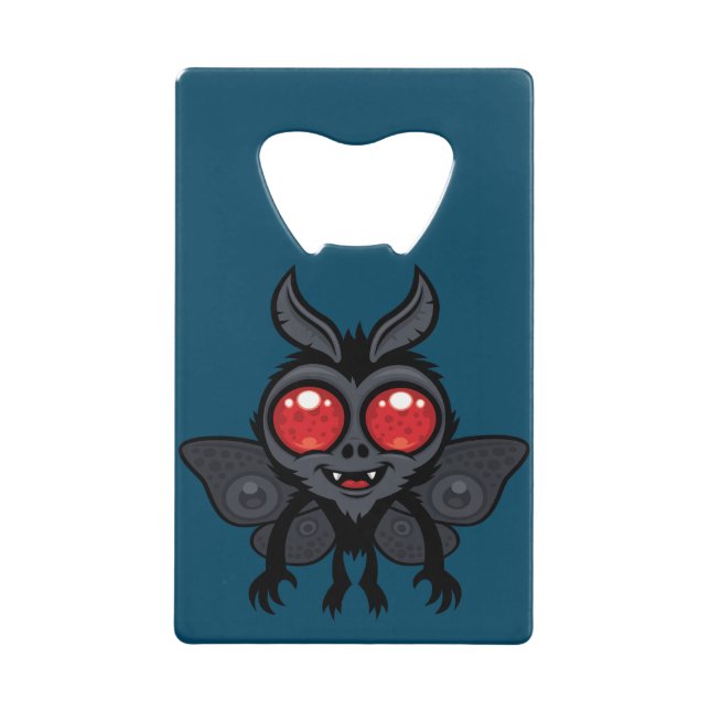 Gruseliger süßer Kryptid Mothman-Monster Geldbeutel Flaschenöffner (Vorderseite)