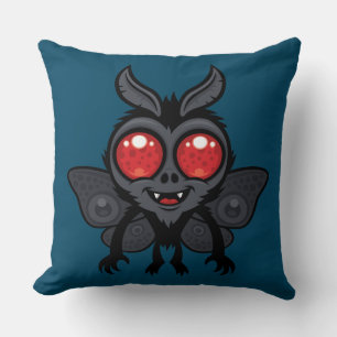Gruseliger süßer Kryptid Mothman-Monster Kissen