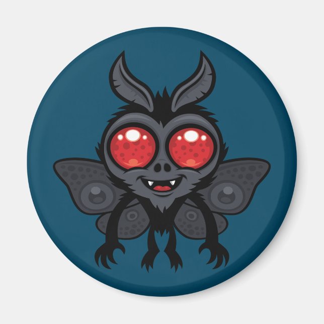 Gruseliger süßer Kryptid Mothman-Monster Magnet (Vorne)