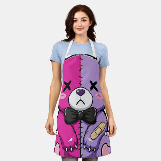 Gruseliger Süßer Pastell-Goth-Bär-Apron Schürze