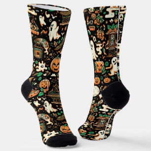 Gruseliger Süßer Unheimlicher Kawaii-Geist-Kürbis- Socken
