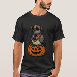 Gruseliger Tauben-Kürbis-Halloween T-Shirt