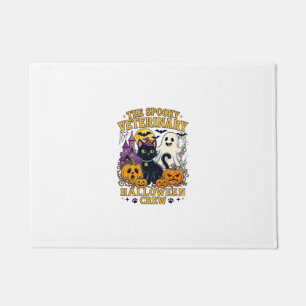Gruseliger Tierarzt Halloween Crew Schwarze Katze Fußmatte
