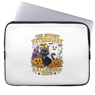 Gruseliger Tierarzt Halloween Crew Schwarze Katze Laptopschutzhülle