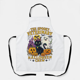 Gruseliger Tierarzt Halloween Crew Schwarze Katze Schürze