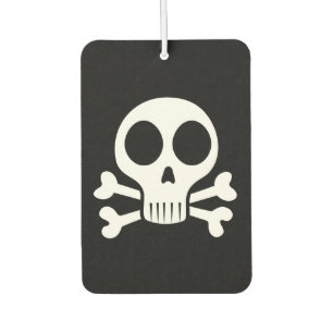 gruseliger Totenkopf auf schwarzem Hintergrund Autolufterfrischer