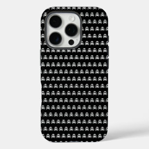 gruseliger Totenkopf auf schwarzem Hintergrund iPhone 16 Pro Hülle