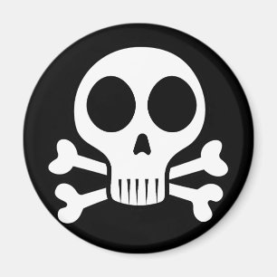 gruseliger Totenkopf auf schwarzem Hintergrund Magnet