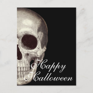 Gruseliger Totenkopf Frohes Halloween Postkarte
