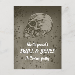Gruseliger Totenkopf für Halloween Postkarte