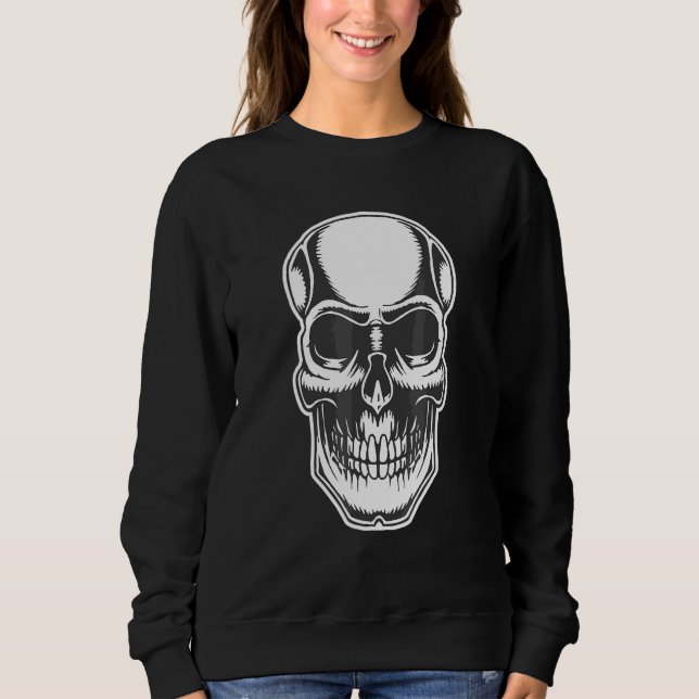 Gruseliger Totenkopf Gesicht Sweatshirt (Vorderseite)