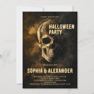 Gruseliger Totenkopf Gruselige Nacht Halloween-Par Einladung
