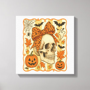 Gruseliger Totenkopf Halloween Leinwanddruck