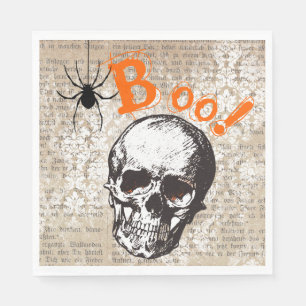 Gruseliger Totenkopf Halloween Serviette