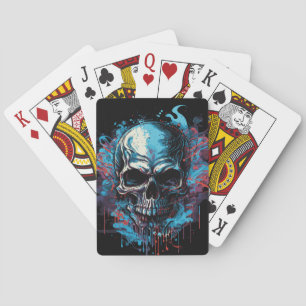 Gruseliger Totenkopf Spielkarten