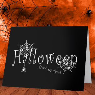 Gruseliger Trick-or-Treat Halloween-Spinnen-Design Dankeskarte