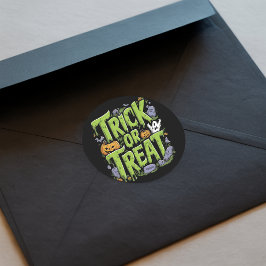 Gruseliger Trick-or-Treat-Schlamm Halloween Quadratischer Aufkleber
