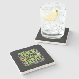Gruseliger Trick-or-Treat-Schlamm Halloween Steinuntersetzer
