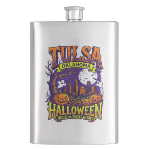 Gruseliger Tulsa Oklahoma Halloween Streich oder S Flachmann