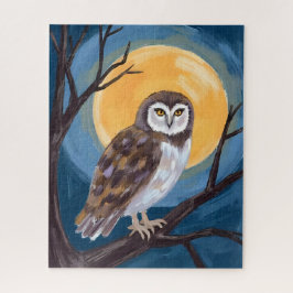 Gruseliger Uhu | Vollmond Frohes Halloween Puzzle
