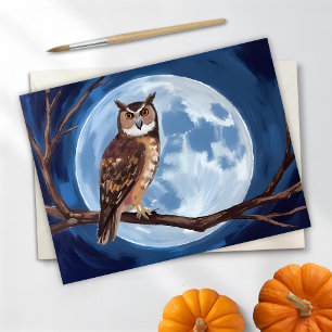Gruseliger Uhu Vollmond Halloween Feiertagskarte
