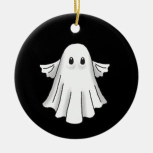 Gruseliger und süßer Halloween-Geist Keramik Ornament