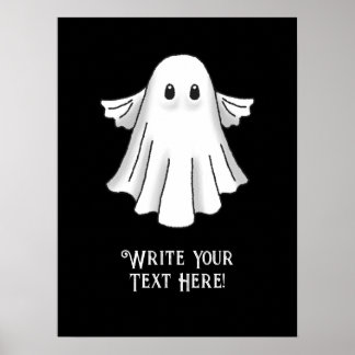 Gruseliger und süßer Halloween-Geist Poster