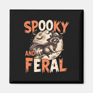 Gruseliger und verwilderter Waschbär Halloween Lus Magnet