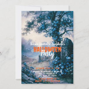 Gruseliger unheimlicher Friedhof Halloween-Party Einladung