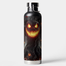 GRUSELIGER UNHEIMLICHER HALLOWEEN-BAUM MIT ORANGEN TRINKFLASCHE