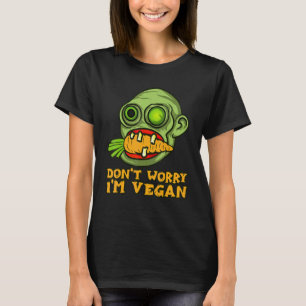 Gruseliger veganer Zombie, der Karotte isst T-Shirt