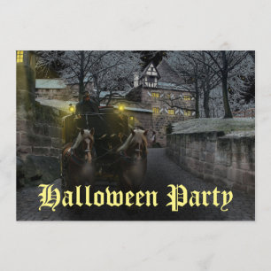 Gruseliger verlassener Pferdewagen Halloween-Party Einladung