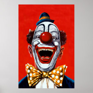 Gruseliger Vintage-Clown Poster