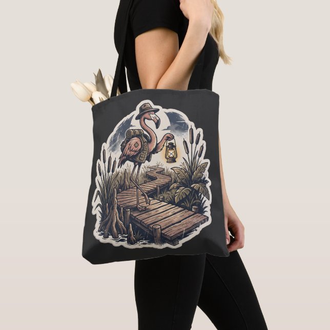 Gruseliger Vintage-Flamingo-Sumpf-Entdecker-Hallow (Von Nahem)