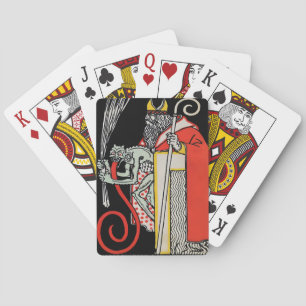 Gruseliger Vintage-Teufel Spielkarten