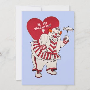 Gruseliger Vintage Valentinstag Clown Feiertagskarte
