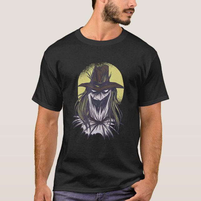 Gruseliger Vogelscheuchen Halloween T-Shirt (Vorderseite)